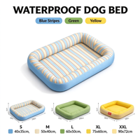 Coussin de couchage imperméable rayé pour chien, toutes saisons, pour petits, moyens et grands chiens, tapis de couchage résistant aux déchirures, coussin de niche d'été