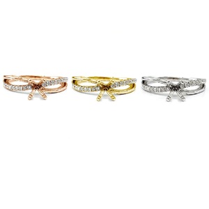 Bague semi-montée OEM en or blanc 18 carats, classique, pour fiançailles, mariage, fête, bijoux, diamant naturel taille brillant, cadeau pour femme, anniversaire - Product Image 4