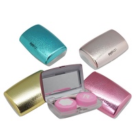 Étui à lentilles de contact de poche Golden Time, emballages blister pour lentilles, étui à lentilles de contact réfléchissant de haute qualité avec miroir, vente en gros