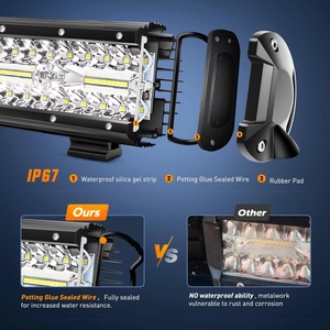<span class=keywords><strong>420W</strong></span> Triple rangée 20 pouces barre lumineuse <span class=keywords><strong>LED</strong></span> étanche IP68 lumière de travail pour 4x4 accessoires automobiles conduite tout-terrain sur camions véhicules - Product Image 3