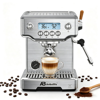 Machine à expresso Anbo en acier inoxydable, système de chauffage à double thermo-bloc, pour cappuccino, latte, americano, expresso
