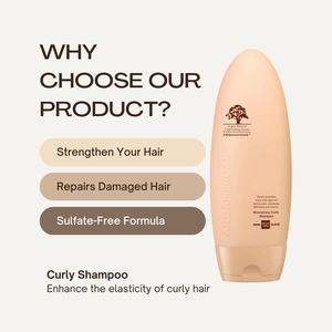 Juego de cuidado del cabello con aceite de argán Arganmidas, champú y acondicionador de proteína de queratina reparadora nutritiva para cabello ondulado rizado 4c - Product Image 1