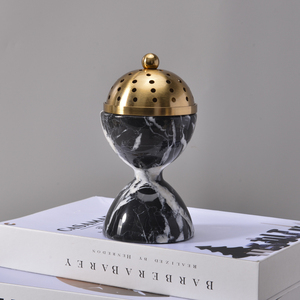 Toptan dekoratif Bakhoor lüks brülör bej mermer yeşim tütsü brülör Bakhoor - Product Image 3