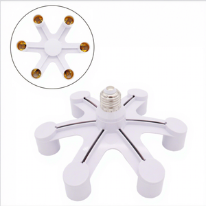 Adaptador de Base <span class=keywords><strong>E27</strong></span>, Divisor de Portalámparas <span class=keywords><strong>E27</strong></span> a <span class=keywords><strong>E27</strong></span>, Soporte para Bombilla <span class=keywords><strong>LED</strong></span> 6 en 1, Convertidor de Base para Bombilla <span class=keywords><strong>LED</strong></span> - Product Image 1