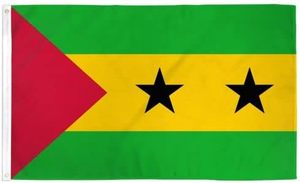 Drapeau de <span class=keywords><strong>Sao</strong></span> Tomé-et-Principe |   3x5 pieds |   Polyester super filé 100D |   Couleurs vives, œillets en laiton, résistant à la décoloration - Product Image 3