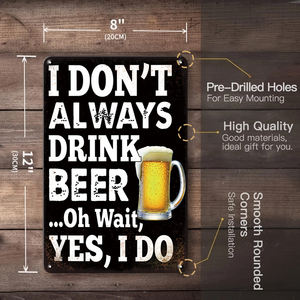 Décoration Vintage 20x30 cm Plaques en Étain Rustiques Enseignes Métalliques Vintage Personnalisées pour Boissons pour Bar Club Grotte à Hommes Décoration Intérieure - Product Image 2