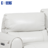 MANWAH CHEERS Zero Wall Power Relaxsofa 3-Sitzer Elektrisches Leder-Relaxsofa L-Form Wohnzimmer-Set Möbel Couch