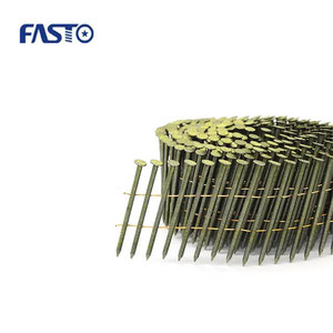 Tiges d'anneau et tiges en spirale enduites de jaune clous de bobine assemblés par fil de 15 degrés - Product Image 2