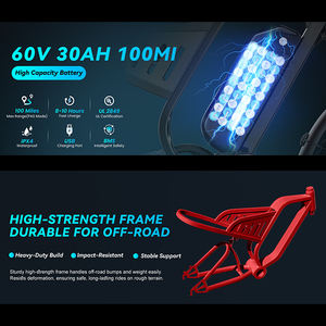 Moto électrique tout-terrain 2026 pas chère, rapide, à vendre, 60V 30AH 4000W puissance de pointe, pneu 20 pouces - Product Image 2