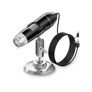 Ucuz Usb dijital mikroskop 8 Led büyütme endoskop 500X 1000x 1600X dijital mikroskop ölçüm yazılımı ile