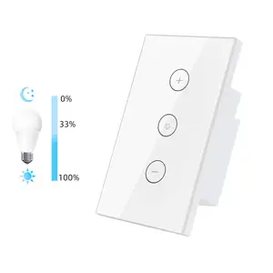 US Glass Panel Google Home Alexa Smart Life Home Automation App Wireless Remote Control Touch Dimmer Tuya WiFI Smart Wall Switch