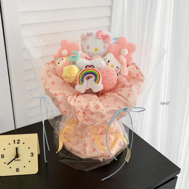 Cellophane pink kitten-lamp gift bag