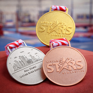 Médailles de sport personnalisées avec logo de gymnastique en étoiles en relief 3D, en alliage de zinc, finition or, argent, <span class=keywords><strong>bronze</strong></span>, médailles de gymnastique pour récompenses - Product Image 1