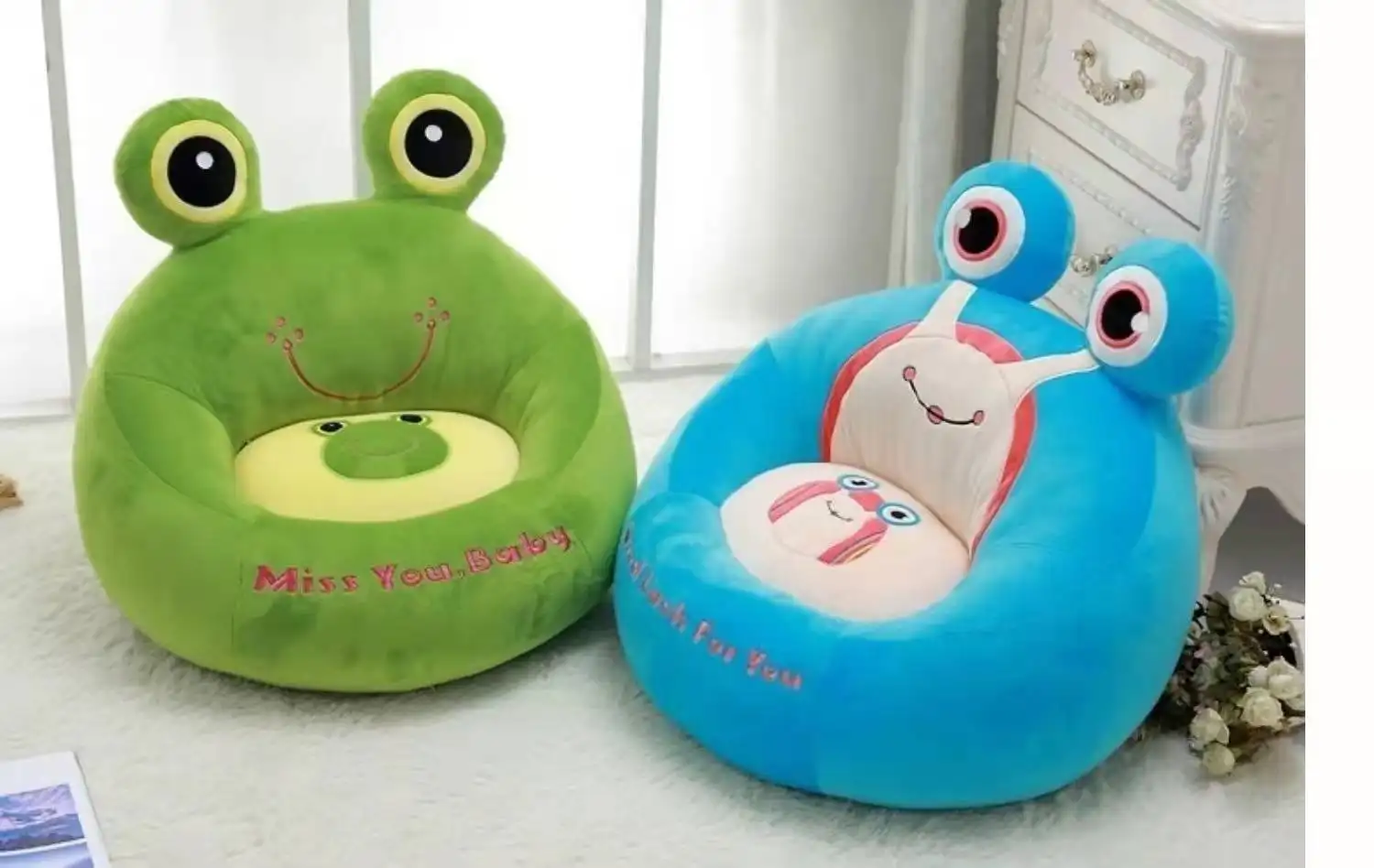 Custom kids fluffy toy living room chair cover bean bag chair for girls small bean bag chair