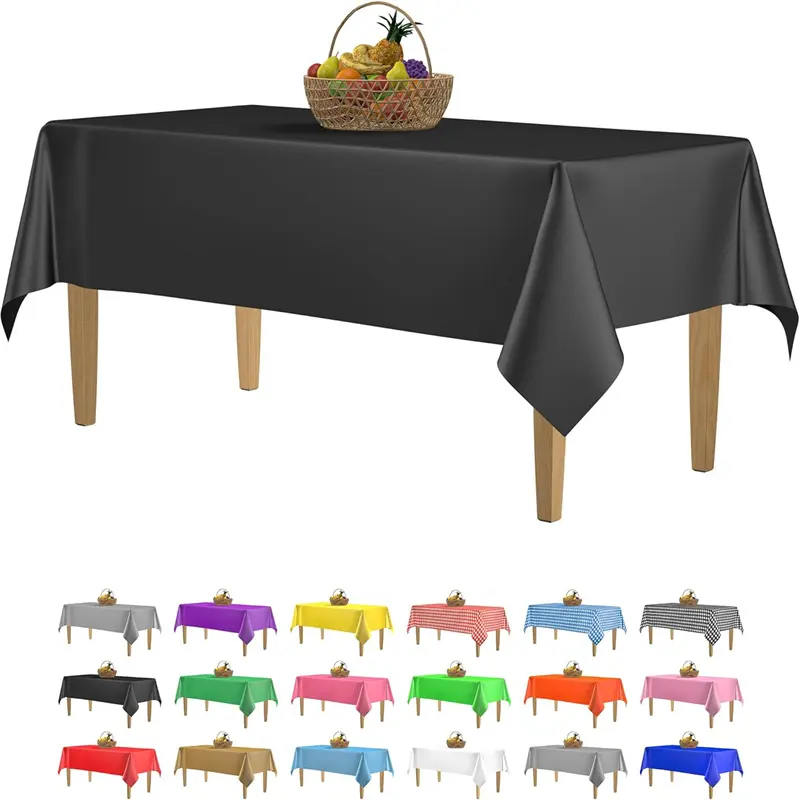 Khăn trải bàn cho các sự kiện bên và đám cưới trong nhà và ngoài trời trắng dùng một lần khăn trải bàn bằng nhựa cho bảng hình chữ nhật