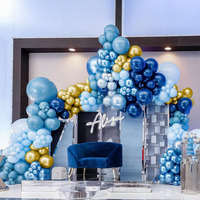 Luxueux bleu nuit métallisé or ballons anniversaire ensemble élégant ballon décoration arc Kit pour décor de mariage