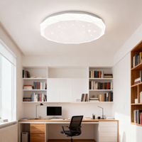 Plafonnier LED Rond Haute Luminosité 11-23W avec Cache Sculpté Exquis CRI>80, Interrupteur DIP, Puissance Réglable pour Couloir et Balcon
