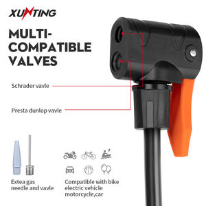 Xunting ปั๊มลมยางรถจักรยาน160 PSI OEM,ปั๊มอลูมิเนียมอัลลอยด์พร้อมเกจวัดความดัน - Product Image 3