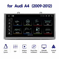 Lecteur DVD de voiture avec système Linux 8,8 pouces pour Audi A4 A4L B8 2009-2012 avec CarPlay sans fil, Android Auto, navigation GPS, écran tactile