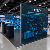 Stan Pameran Infrastruktur Cloud Computing Modular SEG Fabric Backlit LED Light Box untuk Pameran Dagang Perusahaan IT