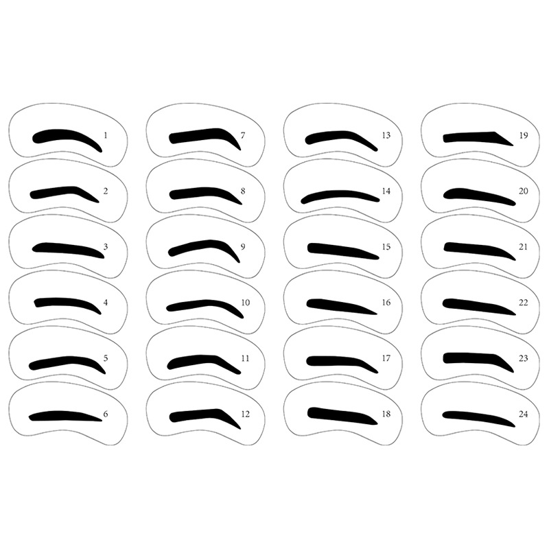 24 Pcs Reusable Eyebrow Stencil Set Eye Brow DIY Drawing Guide Styling Shaping Grooming Card Easy Makeup Beauty eyebrow templat