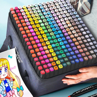 Stylo marqueur artistique à double embout à base d'huile alcoolisée, multicolores, ensemble de cadeaux pour enfants, stylo marqueur permanent