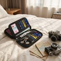 Portefeuille de voyage personnalisé avec logo, étanche, pour passeport, téléphone portable, blocage RFID, porte-cartes, porte-monnaie, sac de voyage pour femme et homme
