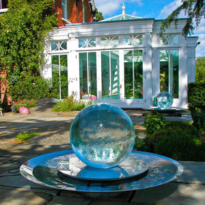 Grande <span class=keywords><strong>Fontaine</strong></span> Abstraite Moderne <span class=keywords><strong>en</strong></span> <span class=keywords><strong>Verre</strong></span> <span class=keywords><strong>en</strong></span> Forme de Cascade, Sculpture de Globe <span class=keywords><strong>en</strong></span> Acier Inoxydable <span class=keywords><strong>pour</strong></span> Jardin Extérieur - Product Image 2
