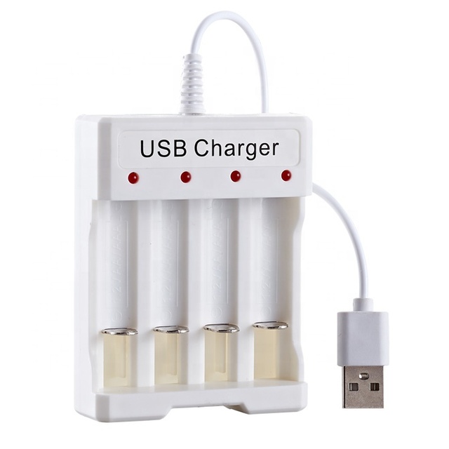 1.2V White Electric Battery Charger with Flashlight & Lawn Lamp 4 Slots AA AAA Battery Charger for NiMH NiCD Electric Toys