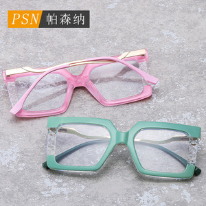 พีเอสเอ็น สแควร์ ฟูลริมแว่นตาป้องกันแสงสีฟ้าผู้หญิงแว่นตาแฟชั่น 68084 กรอบใสน้ำหนักเบา - Product Image 2