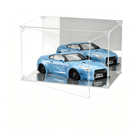 Boîte de présentation en acrylique PMMA transparente, vitrine anti-poussière en plexiglas, découpe laser, logo personnalisé pour figurines et objets de collection