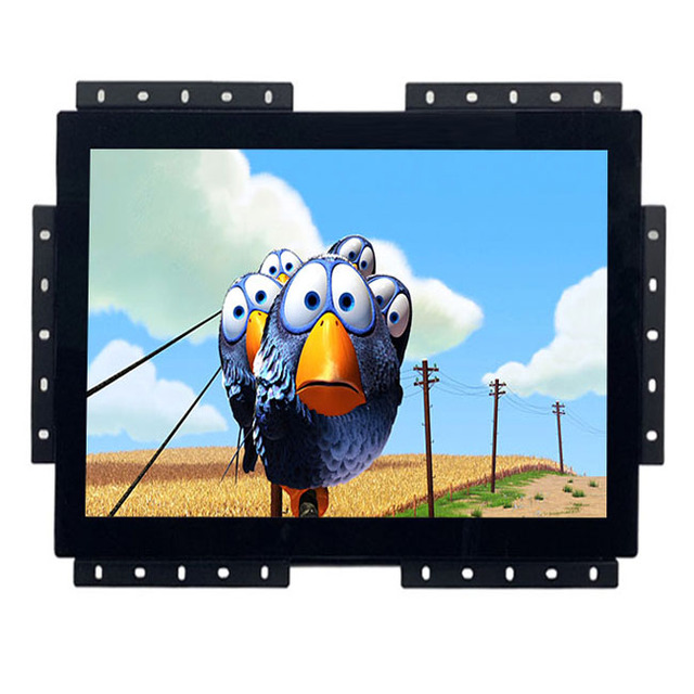 Wall Mount VESA Holes Industrial Open Metal Frame 13 14 15.6 18.5 Inch FHD 1920*1080P IPS Display LED Monitor with VGA HD-MI USB