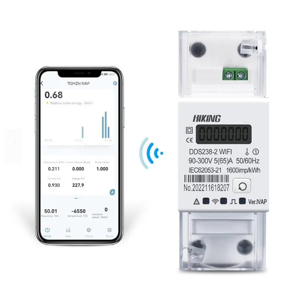 Tuya monofase WIFI Smart Energy Meter 65A Din Rail timer consumo energetico Monitor kWh Meter uso solare Watt contaore