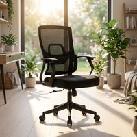 Chaise de bureau ergonomique à dossier rembourré entièrement pivotant en tissu respirant, idéale pour les salles d'attente – Meilleure vente