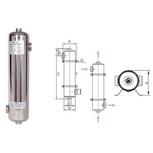 Équipement de chauffage essentiel d'échangeur de chaleur de coquille et de tube d'acier inoxydable pour l'échangeur de chaleur <span class=keywords><strong>tubulaire</strong></span> de <span class=keywords><strong>piscine</strong></span> - Product Image 1