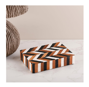 Boîte de rangement décorative artisanale pour la maison avec couvercle, boîte à télécommande en bois, support pour télécommande pour le salon, table basse - Product Image 5