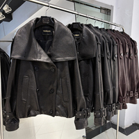 Veste en cuir véritable de mouton de qualité supérieure, veste en daim à double boutonnage pour femmes, veste en daim véritable