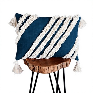 Tufted Cotton Pillow Cover Living Room Home Decor Customize With Tassel Design Boho Pillow Eco-Friendly Custom OEM Wholesale - Product Image 1