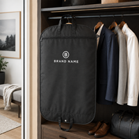 Housse de vêtement pliable et réutilisable en tissu Oxford de haute qualité, anti-poussière, écologique, avec logo personnalisé imprimé, fermetures éclair et trou pour cintre, pour homme