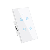 Interrupteur mural intelligent Wi-Fi à écran tactile en verre 220V US