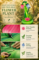 Fleur gonflable géante réaliste à pétales multicouches pour décoration commerciale extérieure et intérieure