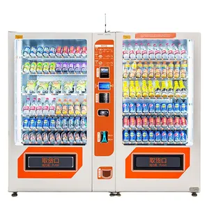 Maître et Esclave distributeur automatique avec réfrigérateur, bill et accepteur de pièces, lecteur de carte de crédit.