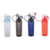 Bouteille d'eau sport en plastique Tritan sans BPA de 600 ml avec paille longue et fonction pulvérisateur