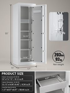 Caja Fuerte para el Hogar TIGERKING de 8.12 Pies Cúbicos, Resistente al Fuego, Acero de Alta Resistencia, Protección Contra Incendios de 40 Minutos, Caja Fuerte para Joyas con Teclado Digital - Product Image 3