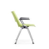 Chaise de formation pliable moderne en plastique avec accoudoirs fixes et pieds en alliage d'aluminium pour la maison et le bureau