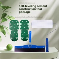 Kit d'outils de construction en ciment autonivelant avec chaussures à pointes, rouleau de dégazage et raclette crantée pour revêtement de sol époxy