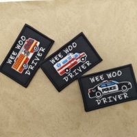 WEE WOO Patch brodé drôle et mignon, motifs de voitures de secours et de dessins animés, 3 types de véhicules de combat, à coudre sur vêtements, vestes, sacs et chapeaux