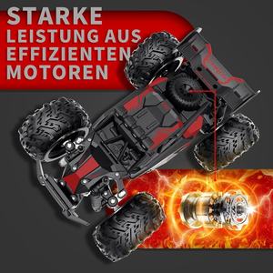 Carox Uzaktan Kumandalı Araba 2.4GHz 25km/s Monster Truck 1:18 Ölçekli Farlı Şasi Aydınlatmalı 2 Kanallı Kullanıma Hazır İç Mekan Oyuncak Arabası - Product Image 6