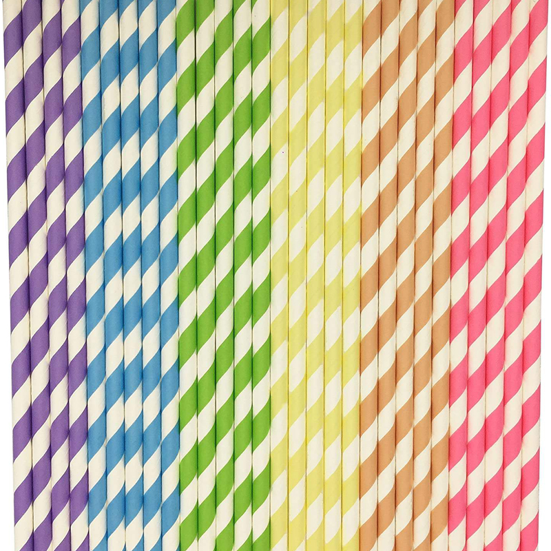 SOTON Hot Sale Biodegradable Disposable Colour Paper Drinking Straw Food Grade Custom Logo Bubble Tea Straw for Juice