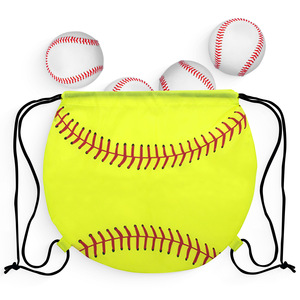 Softball <b>Drawstring</b> <b>Backpack</b> Waterproof 36x43cm Unisex Outdoor Sports Bag - Product Image 4